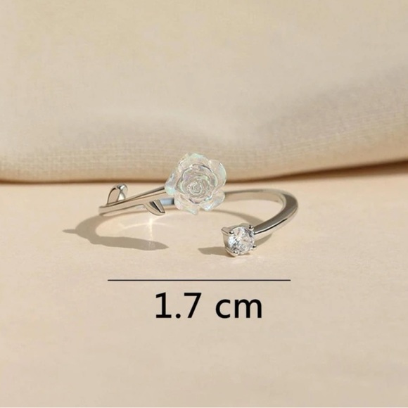 2/$10 RESTOCKED! Boho Flower Rhinestone Cuff Ring Cute Dainty Rose Pretty - Picture 3 of 3